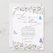 Invitation Purple Lavender Amour dans la Fête des mariées de (Devant)