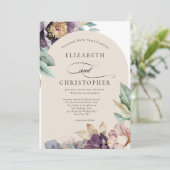 Invitation Purple Lavender Aquarelle Florale Élégant Mariage (Debout devant)