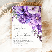 Invitation Purple Lavender Aquarelle Jardin Mariage élégant