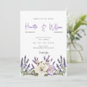 Invitation Purple Lavender Botanical Garden Wedding (Debout devant)