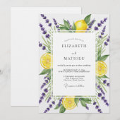 Invitation Purple Lavender Citrus Bloom Wedding (Devant / Derrière)