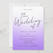 Invitation Purple Lavender Code QR minimal Mariage élégant (Devant)