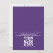 Invitation Purple Lavender Floral Modern QR Code Wedding (Dos)
