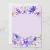 Invitation Purple Lavender Floral Unicorne Anniversaire Barty (Dos)