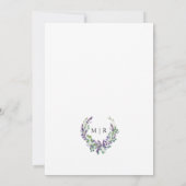 Invitation Purple Lavender Floral Wedding Enregistrer La Date (Dos)