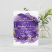 Invitation Purple Lavender Gold Paint Bachelorette Partie Inv (Debout devant)