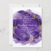 Invitation Purple Lavender Gold Paint Bachelorette Partie Inv (Devant)