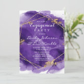 Invitation Purple Lavender Gold Paint Party (Debout devant)