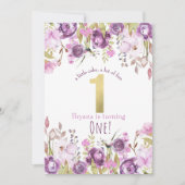 Invitation Purple Lavender Lilac Floral Moderne 1er Anniversa (Devant)
