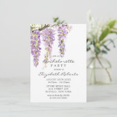Invitation Purple Lavender Pastel Wisteria Bachelorette Party (Debout devant)