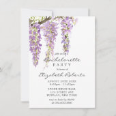 Invitation Purple Lavender Pastel Wisteria Bachelorette Party (Devant)