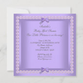 Invitation Purple Lavender Pearl Baby shower fille (Dos)