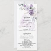 Invitation Purple Lavender Peonies Floral Wedding Program (Devant)