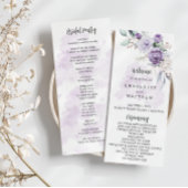 Invitation Purple Lavender Peonies Floral Wedding Program