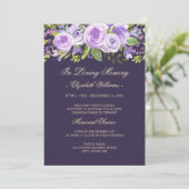 Invitation Purple Lavender Rose Floral Memorial Service (Debout devant)