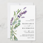Invitation Purple Lavender Russe Floral Aquarelle Mariage (Devant)