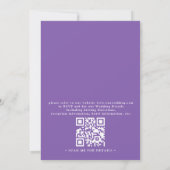 Invitation Purple Lavender Rustic Floral QR Code Wedding (Dos)