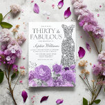 Invitation Purple Lavender & Silver Gown 30e fête d'anniversa<br><div class="desc">Purple Lavender & Silver Gown 30th Birthday Party Invitation - 30 and Fabulous Invitation Voir la collection correspondante dans Niche and Nest Store</div>