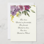 Invitation Purple Lavender Simple Floral Mariage chrétien (Dos)