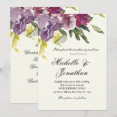 Invitation Purple Lavender Simple Floral Mariage chrétien (Devant / Derrière)