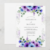 Invitation Purple Lavender Stunning Spring Wedding (Devant / Derrière)