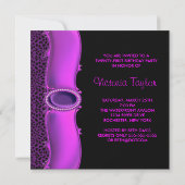 Invitation Purple Leopard 21e fête d'anniversaire (Dos)