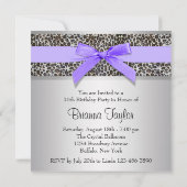Invitation Purple Leopard Sweet 16 Anniversaire (Dos)