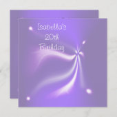 Invitation Purple Lights 20e fête d'anniversaire (Devant / Derrière)