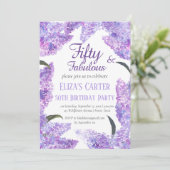 Invitation Purple Lilac 50ème Anniversaire Botanique Cinquant (Debout devant)
