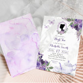 Invitation Purple Lilac Cameo Anglais Afternoon Tea Invitatio