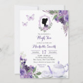 Invitation Purple Lilac Cameo Anglais Afternoon Tea Invitatio (Devant)