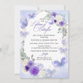 Invitation Purple Lilac Durée de vie de la Fête des mariées d (Devant)