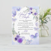 Invitation Purple Lilac Durée de vie de la Fête des mariées d (Debout devant)