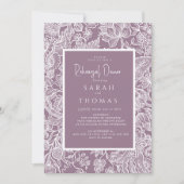 Invitation Purple Lilac Elegant Line Art Fleur sauvage (Devant)