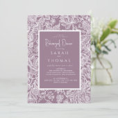 Invitation Purple Lilac Elegant Line Art Fleur sauvage (Debout devant)