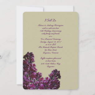 Invitation Purple Lilac et Burlap Anniversaire Vows Invitatio