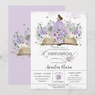 Invitation Purple Lilac Floral Livre Nouveau Chapitre Quincea