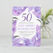 Invitation Purple Lilac Flowers 50e anniversaire Fleur sauvag (Debout devant)
