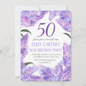 Invitation Purple Lilac Flowers 50e anniversaire Fleur sauvag (Devant)