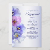 Invitation Purple Lilac Pansy Floral Rustic Engagement (Devant)