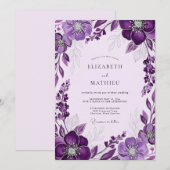 Invitation Purple Luminous Spring Wedding (Devant / Derrière)