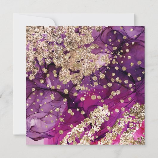 Invitation Purple Magenta Gold Abstract Luxury (Dos)