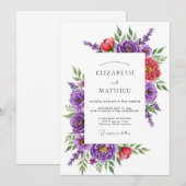 Invitation Purple Magnificent Spring Wedding (Devant / Derrière)