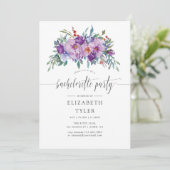 Invitation Purple Magnolias et Bachelorette Rose (Debout devant)
