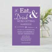 Invitation Purple Manger Boire Se Marier Jardin Mariage (Debout devant)