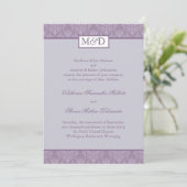 Invitation Purple Mariage damassé (Debout devant)