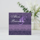 Invitation Purple Mariage damassé G400 (Debout devant)