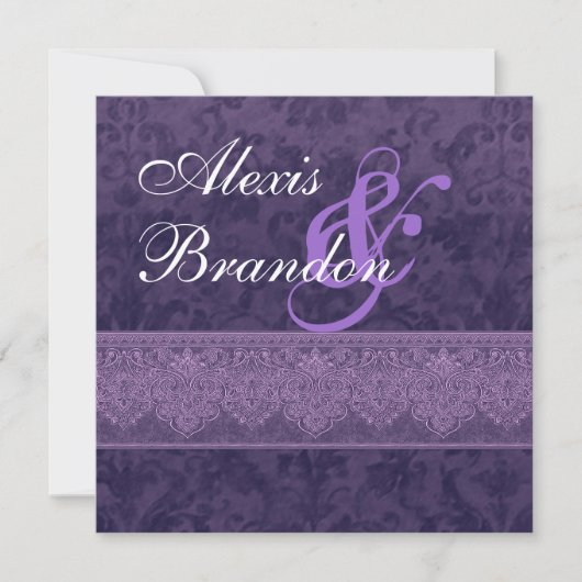 Invitation Purple Mariage damassé G400 (Devant)