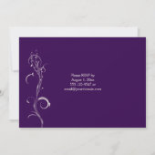 Invitation Purple Mariage de poste de floral d'ivoire kaki (Dos)