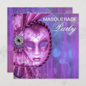 Invitation Purple Masquerade (Devant / Derrière)